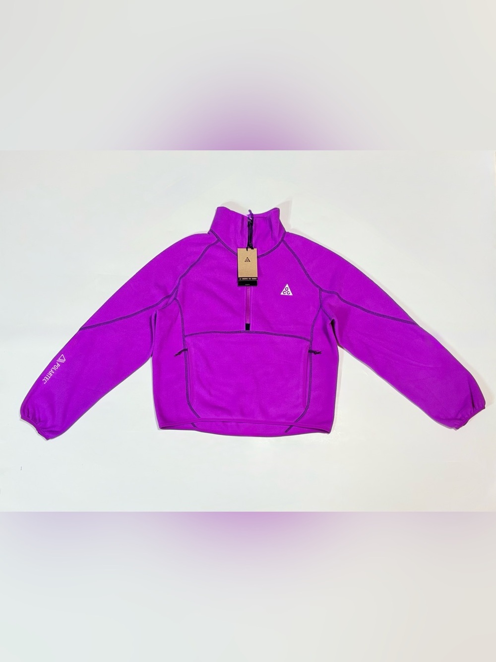 Nike ACG Women’s Bright Purple Half-Zip Fleece Pullover Top Jacket HJ0237-505